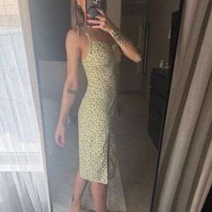 SHEIN Green Floral Midi Dress